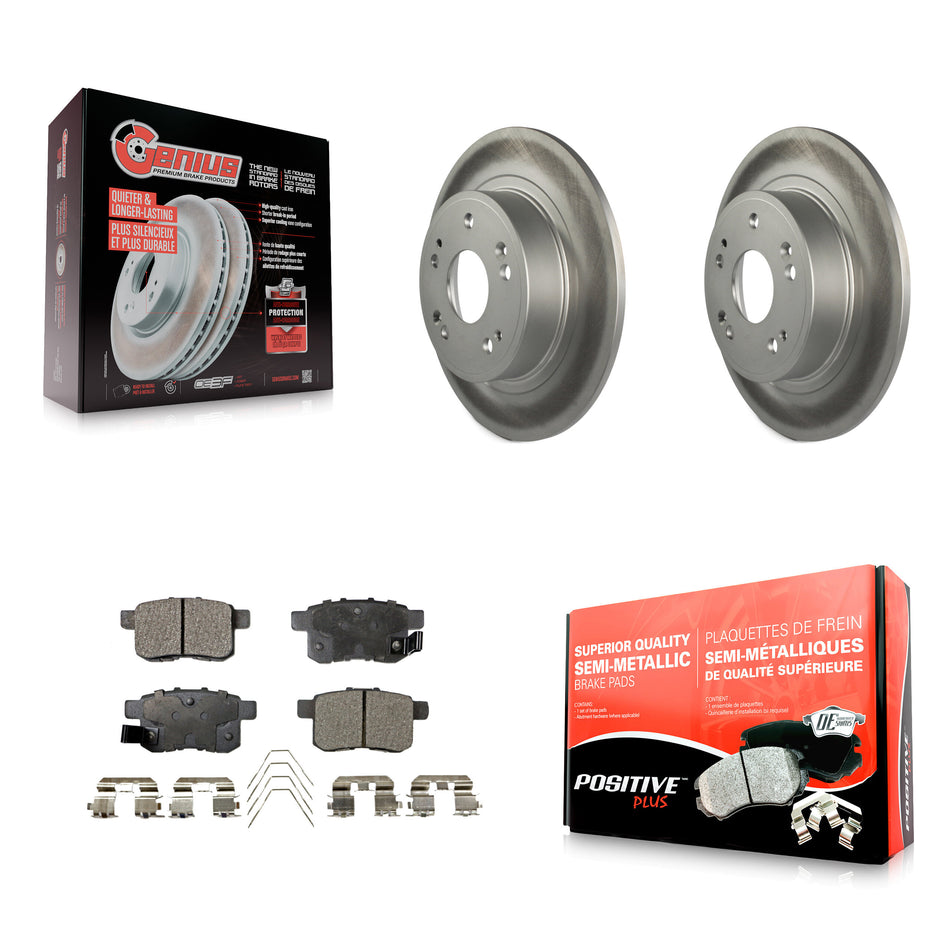 Rear Coated Disc Brake Rotors And Semi-Metallic Pads Kit For Honda Accord Acura TSX KGF-101461