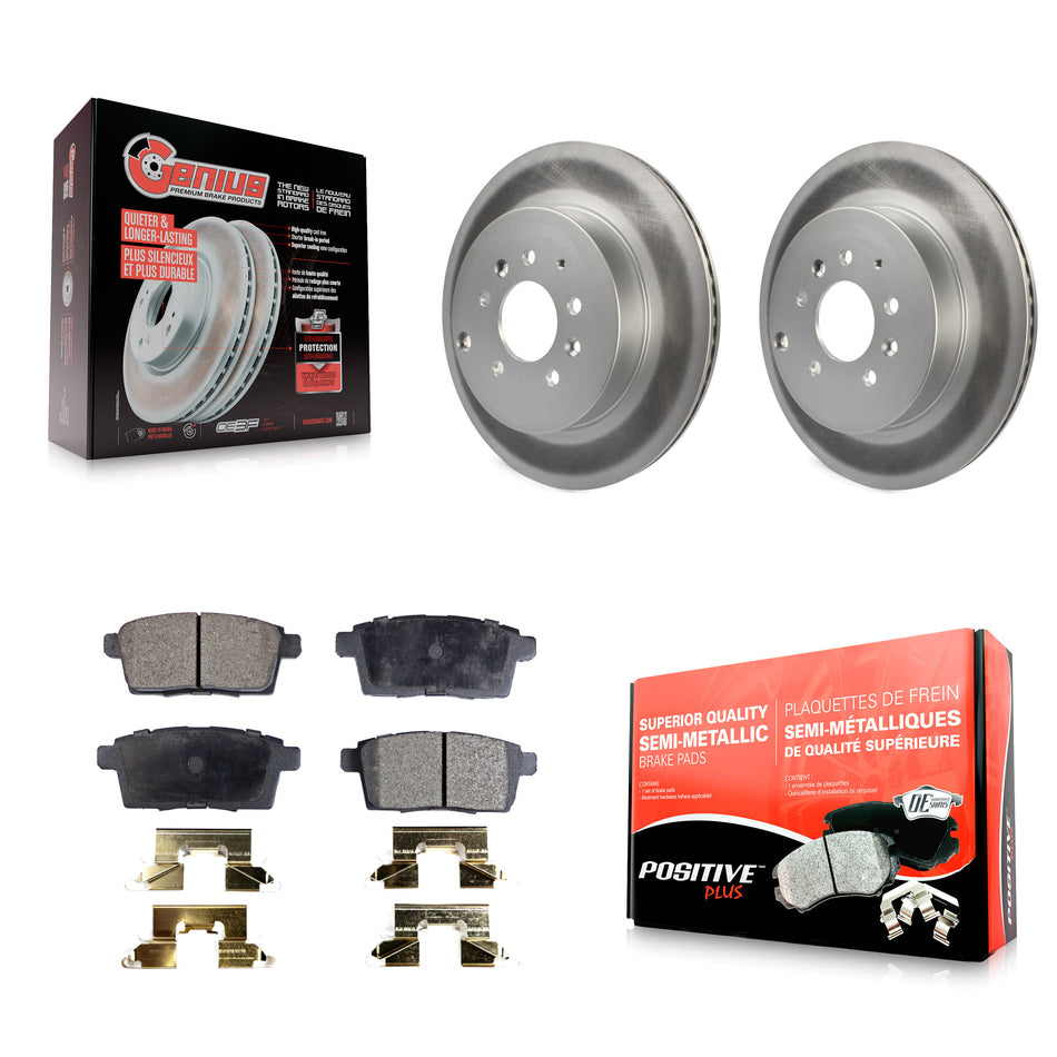 Rear Coated Disc Brake Rotors And Semi-Metallic Pads Kit For 2007-2015 Mazda CX-9 KGF-101463