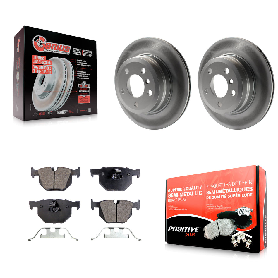 Rear Coated Disc Brake Rotors And Semi-Metallic Pads Kit For BMW X5 X6 KGF-101465
