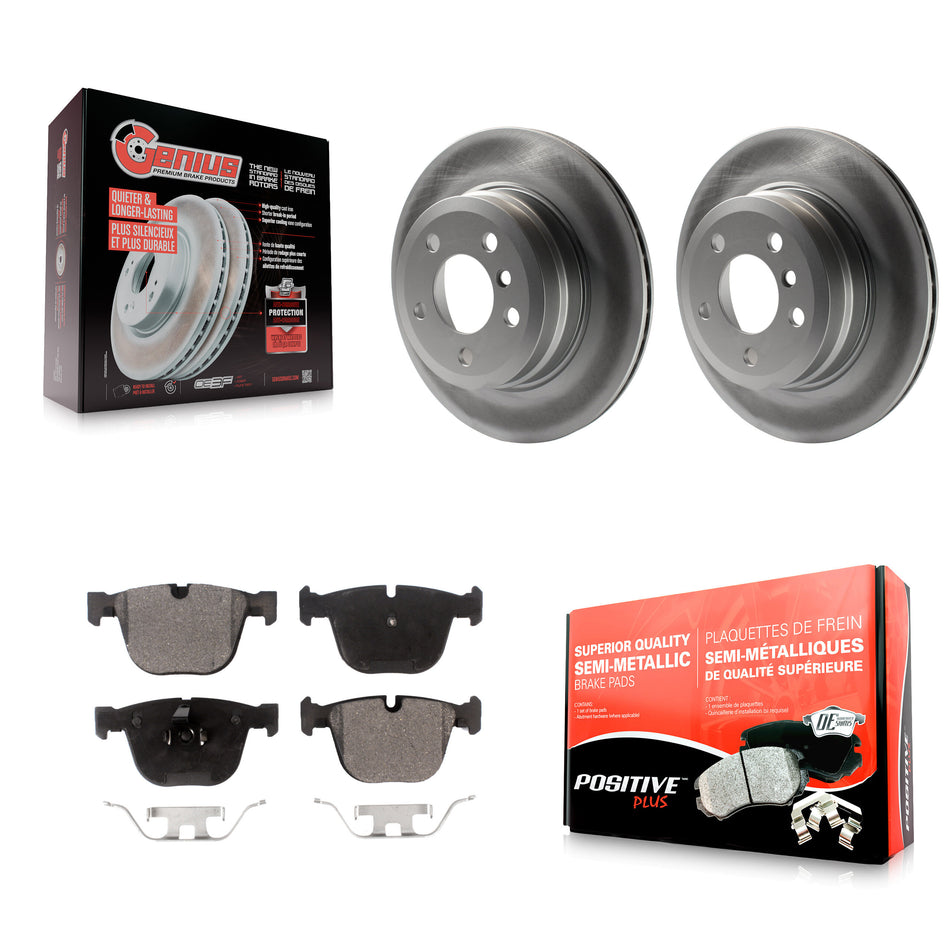 Rear Coated Disc Brake Rotors And Semi-Metallic Pads Kit For 2009 BMW X6 xDrive35i From 10 08 KGF-101466