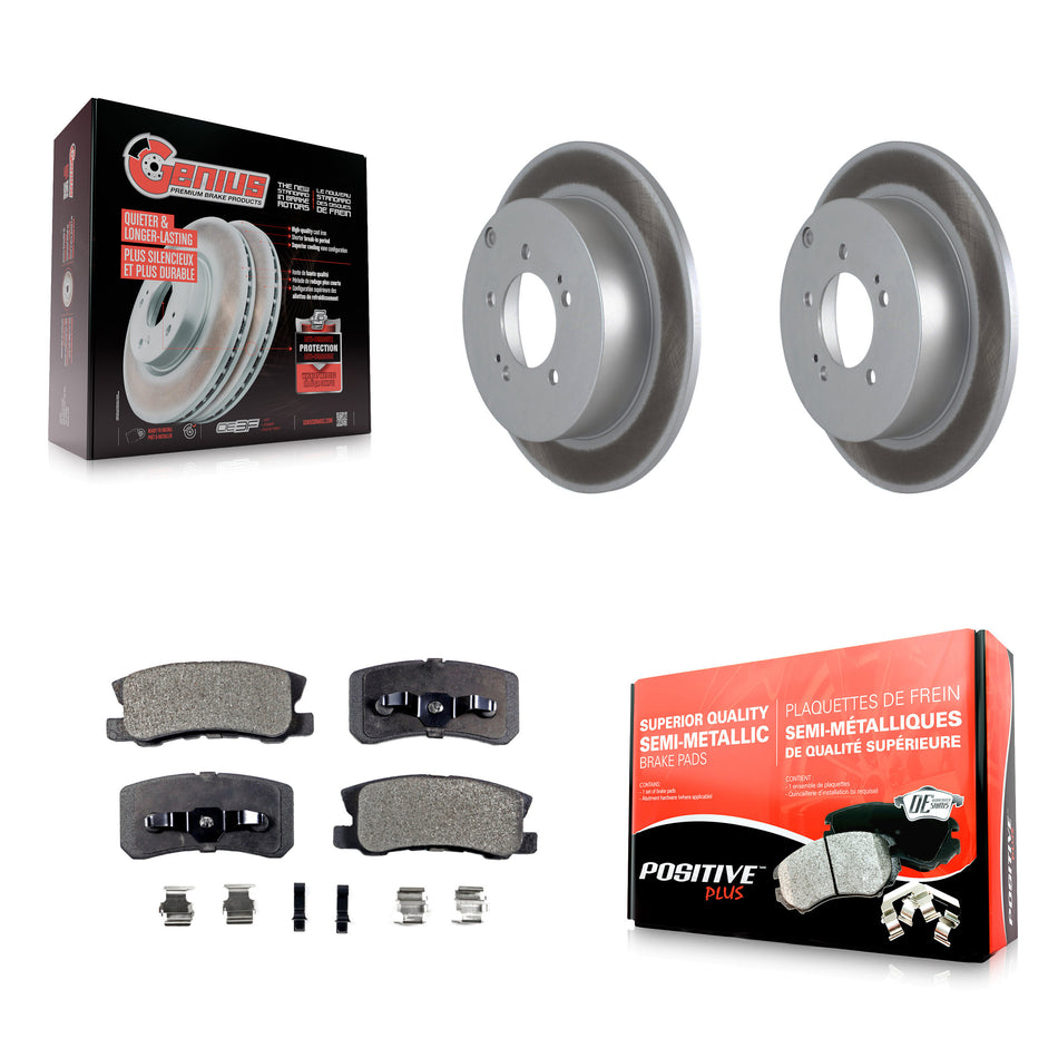 Rear Coated Disc Brake Rotors And Semi-Metallic Pads Kit For Mitsubishi Lancer Outlander KGF-101468