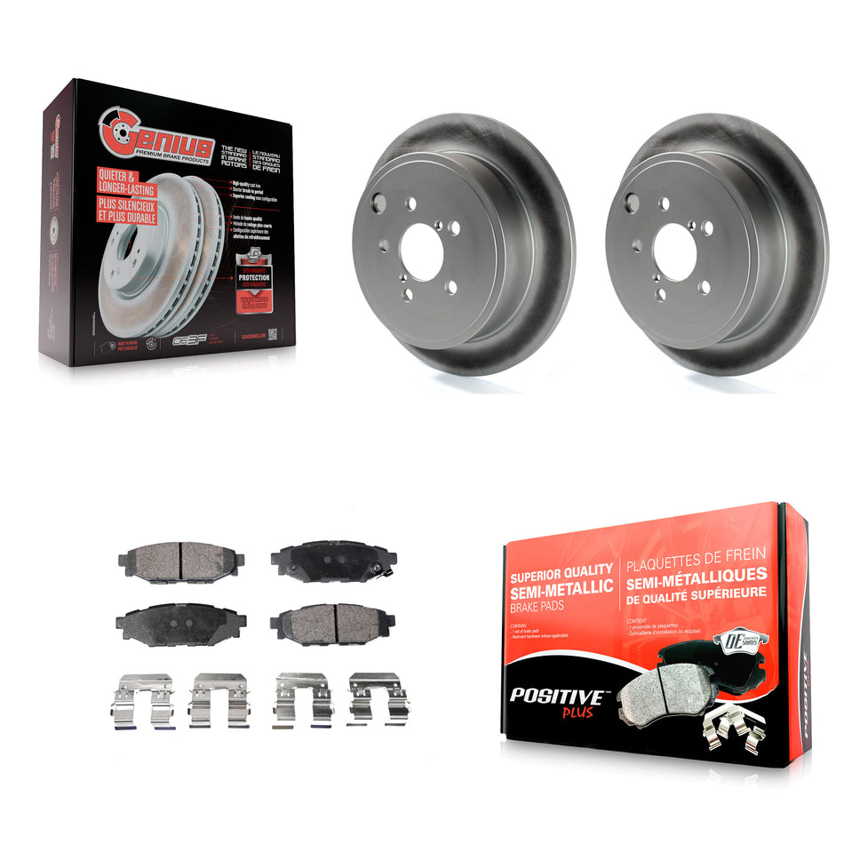 Rear Coated Disc Brake Rotors And Semi-Metallic Pads Kit For Subaru Outback Impreza Forester Legacy Scion FR-S BRZ WRX KGF-101480