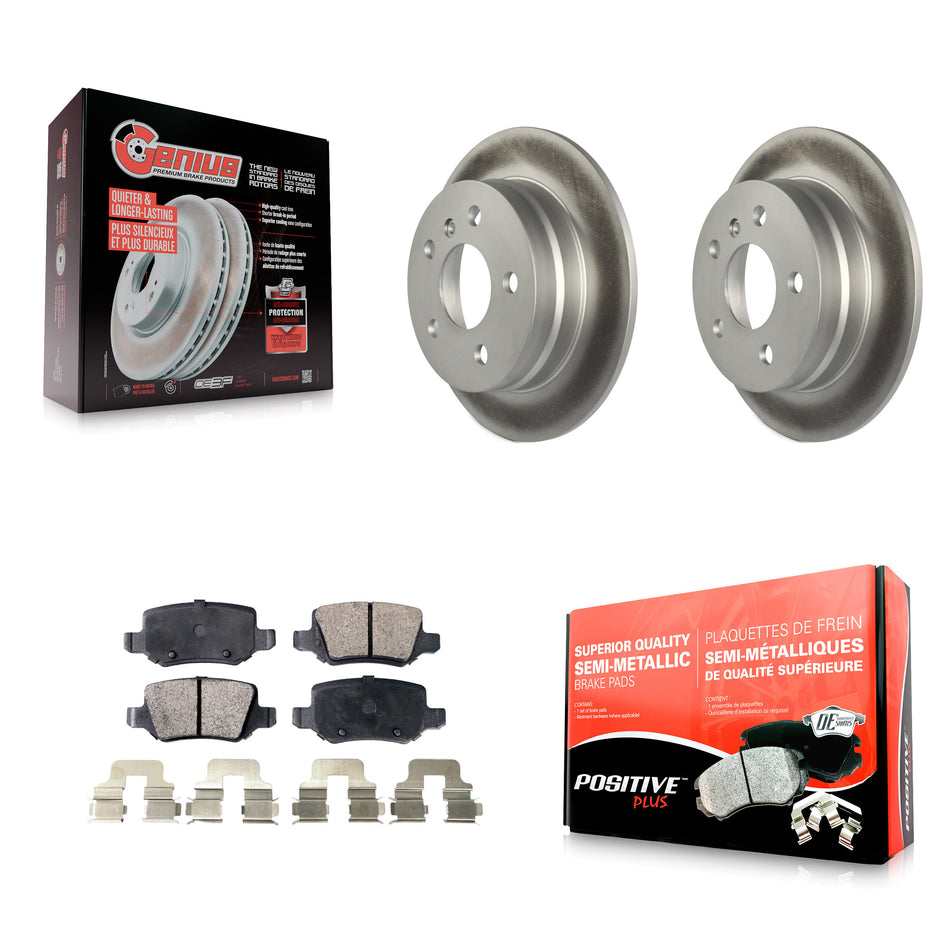 Rear Coated Disc Brake Rotors And Semi-Metallic Pads Kit For 2006-2011 Mercedes-Benz B200 KGF-101484