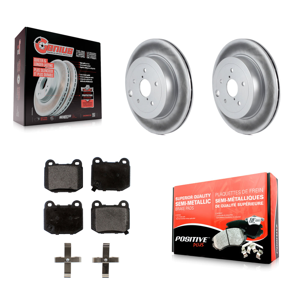 Rear Coated Disc Brake Rotors And Semi-Metallic Pads Kit For Subaru Impreza WRX STI KGF-101485