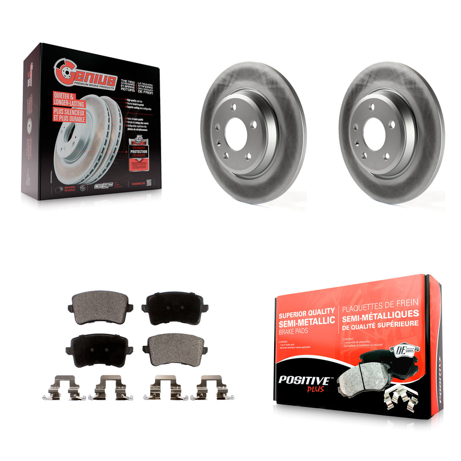 Rear Coated Disc Brake Rotors And Semi-Metallic Pads Kit For Audi Q5 A4 Quattro A5 allroad S5 KGF-101488