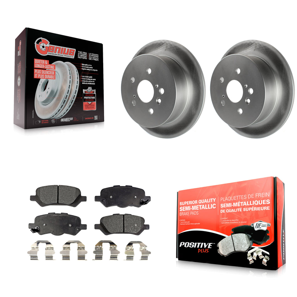 Rear Coated Disc Brake Rotors And Semi-Metallic Pads Kit For 2009-2016 Toyota Venza KGF-101493