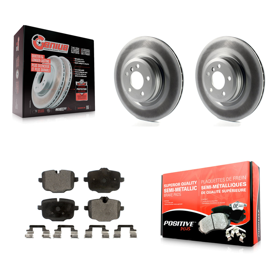 Rear Coated Disc Brake Rotors And Semi-Metallic Pads Kit For 2016-2019 BMW Alpina B6 xDrive Gran Coupe KGF-101509