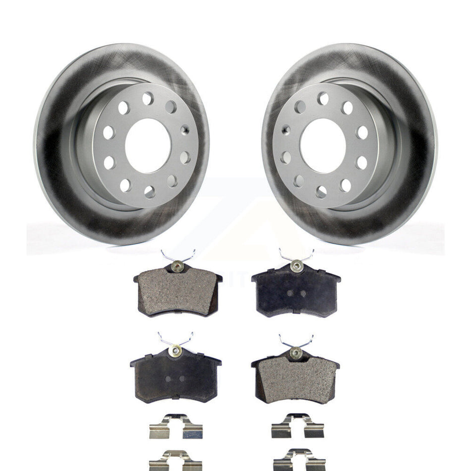 Rear Coated Disc Brake Rotors And Semi-Metallic Pads Kit For 2011 Volkswagen Jetta With 253mm Diameter Rotor KGF-101515