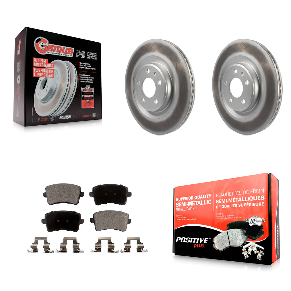 Rear Coated Disc Brake Rotors And Semi-Metallic Pads Kit For Audi Q5 A5 SQ5 Quattro S5 A4 KGF-101517