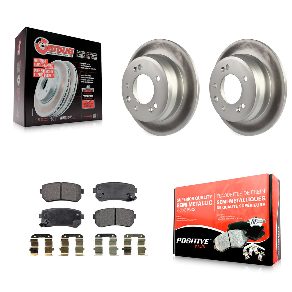 Rear Coated Disc Brake Rotors And Semi-Metallic Pads Kit For Hyundai Elantra Tucson Kia Sportage KGF-101519