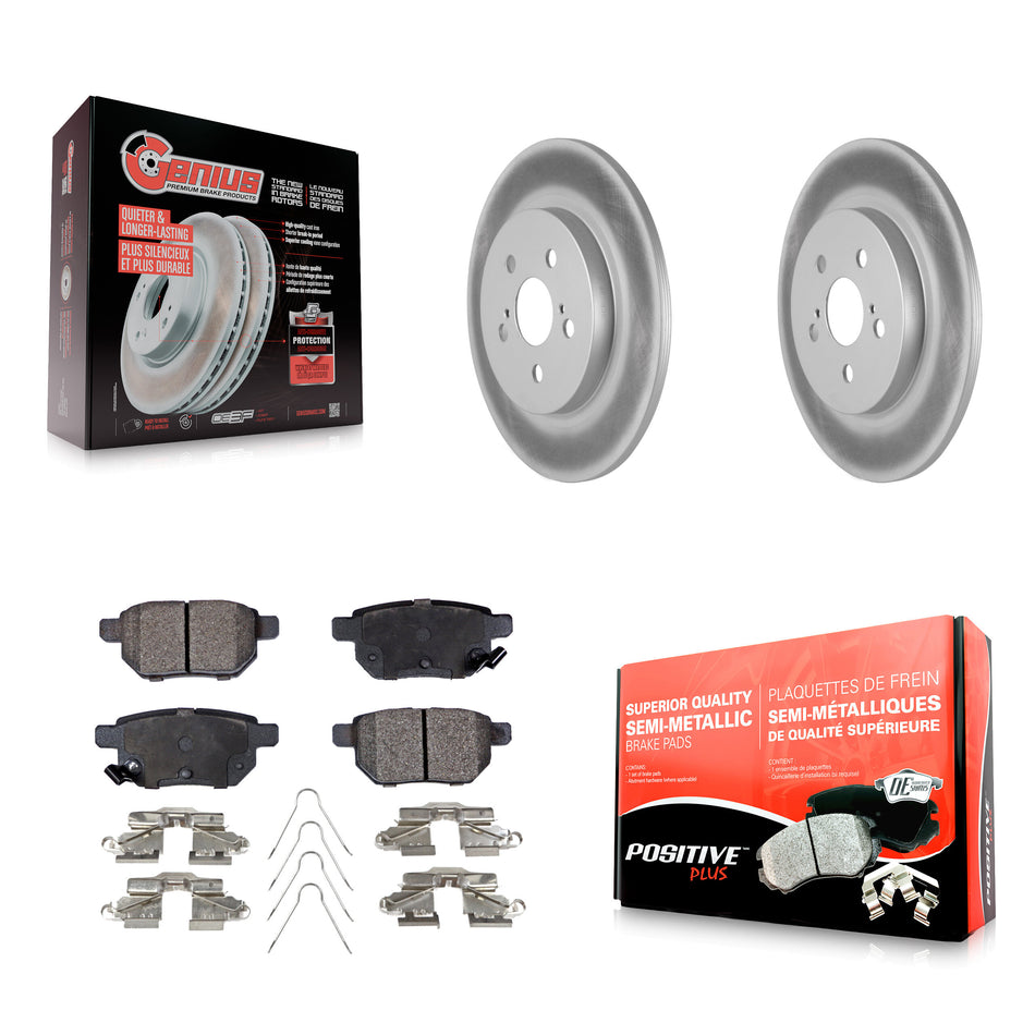 Rear Coated Disc Brake Rotors And Semi-Metallic Pads Kit For Lexus CT200h KGF-101521