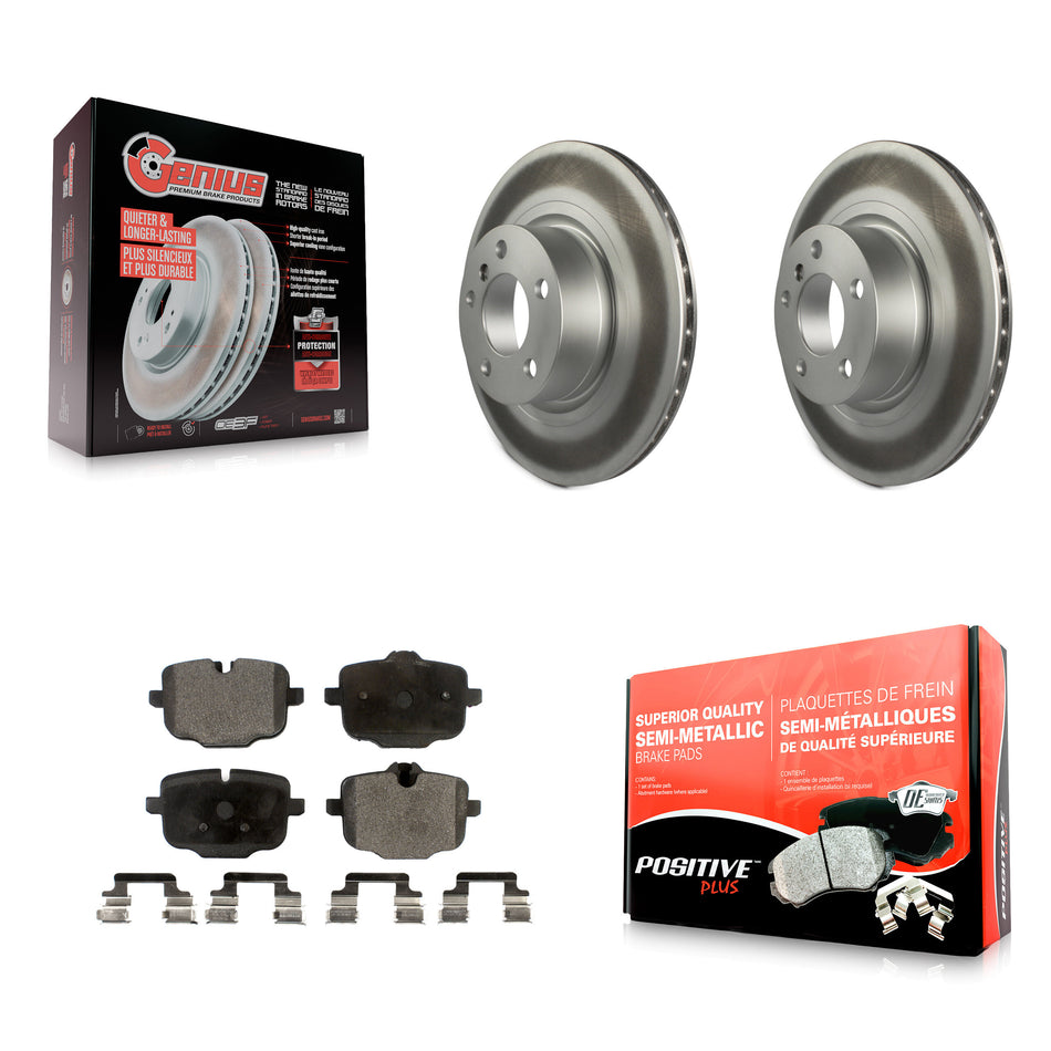Rear Coated Disc Brake Rotors And Semi-Metallic Pads Kit For 2012 BMW X3 From 10 11 KGF-101522