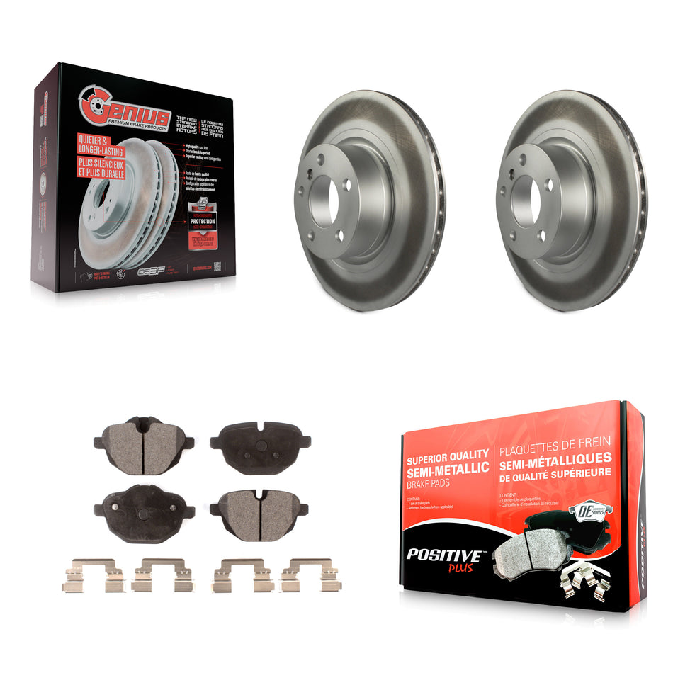 Rear Coated Disc Brake Rotors And Semi-Metallic Pads Kit For BMW X3 X4 KGF-101523