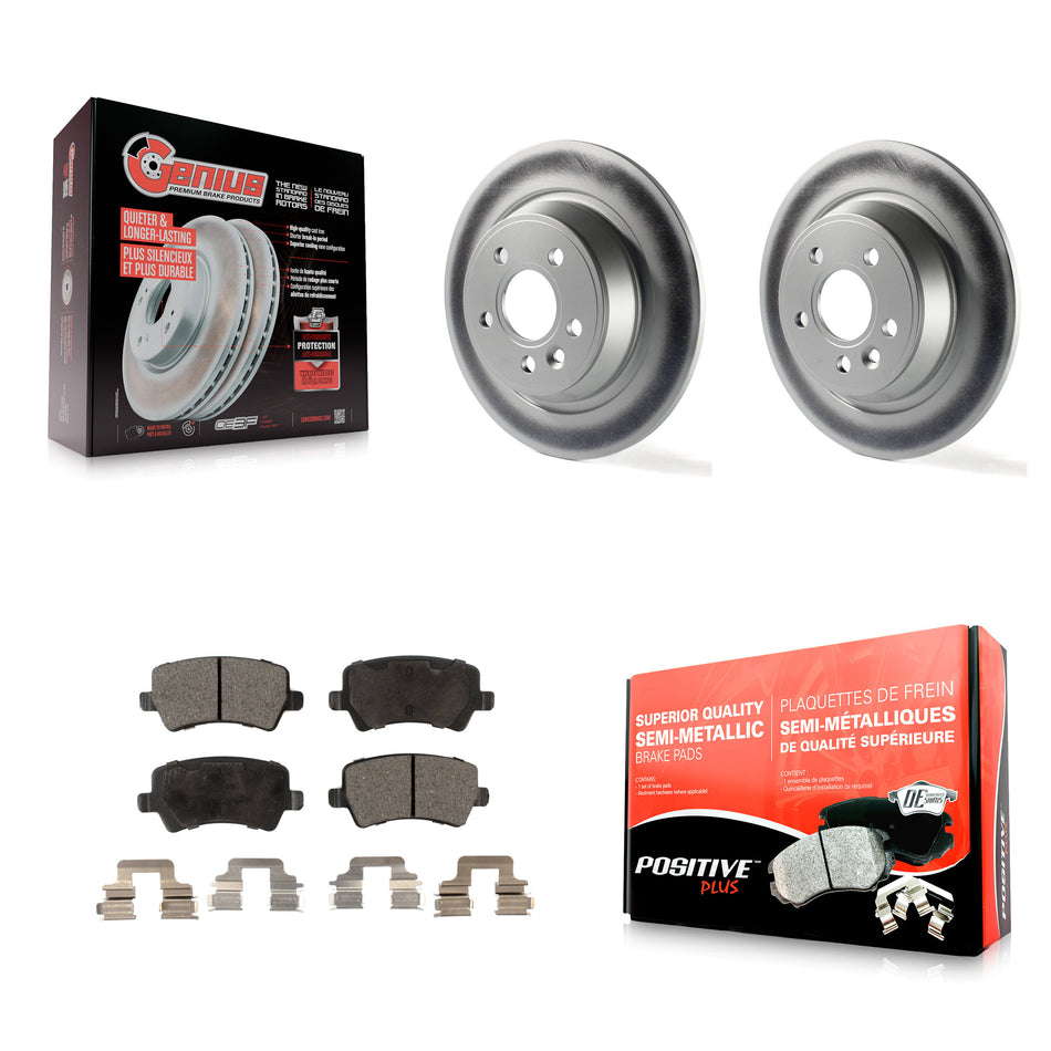 Rear Coated Disc Brake Rotors And Semi-Metallic Pads Kit For 2012-2015 Land Rover Range Evoque KGF-101527