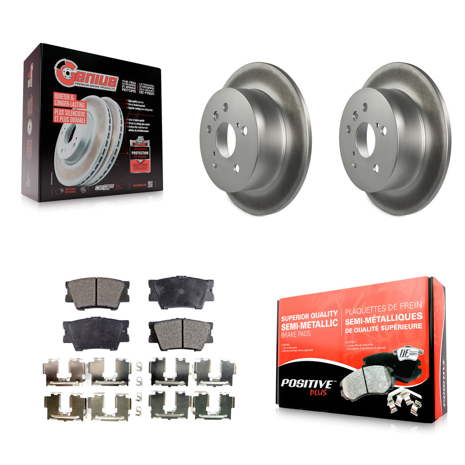 Rear Coated Disc Brake Rotors And Semi-Metallic Pads Kit For Toyota Camry Lexus ES350 Avalon ES300h KGF-101532
