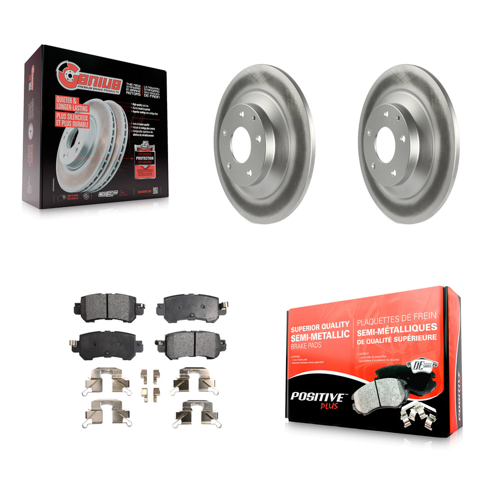 Rear Coated Disc Brake Rotors And Semi-Metallic Pads Kit For Mazda CX-5 KGF-101540