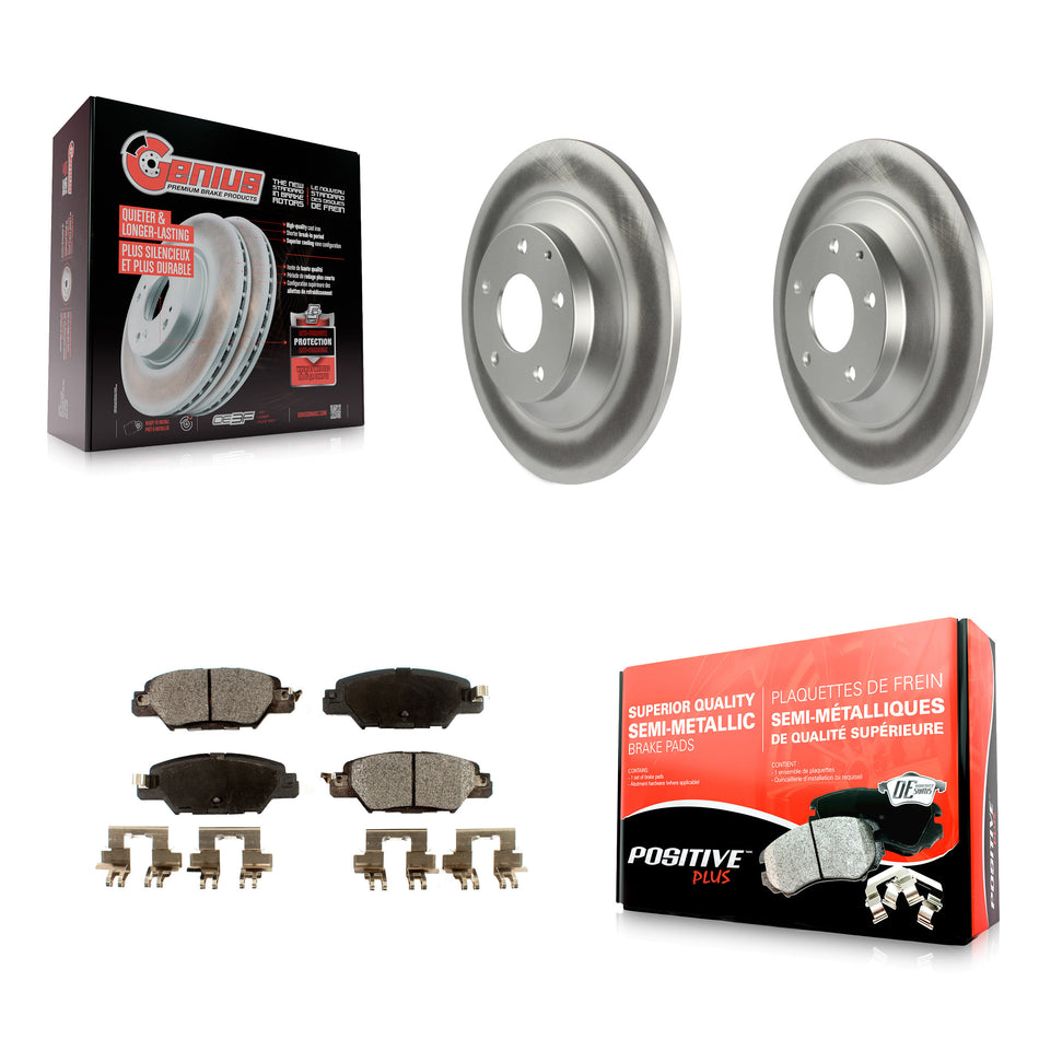 Rear Coated Disc Brake Rotors And Semi-Metallic Pads Kit For Mazda CX-5 KGF-101541