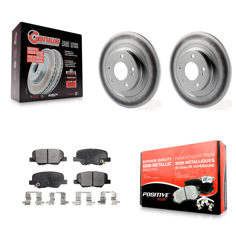 Rear Coated Disc Brake Rotors And Semi-Metallic Pads Kit For Mitsubishi Outlander Sport PHEV RVR KGF-101546
