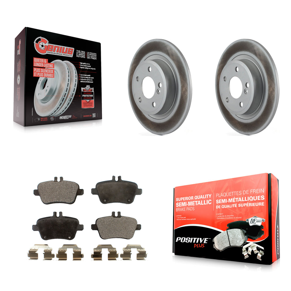 Rear Coated Disc Brake Rotors And Semi-Metallic Pads Kit For Mercedes-Benz GLA250 CLA250 INFINITI QX30 B Electric Drive B250e KGF-101551