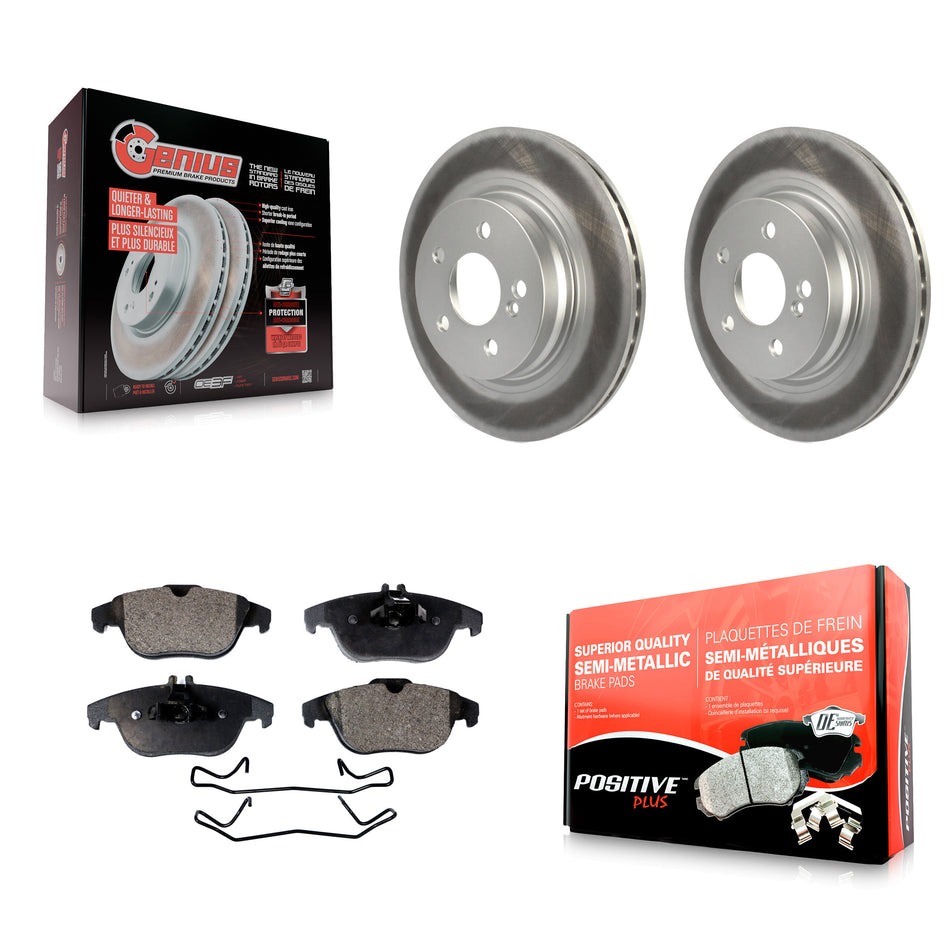 Rear Coated Disc Brake Rotors And Semi-Metallic Pads Kit For Mercedes-Benz E350 C250 C300 C350 E550 KGF-101552