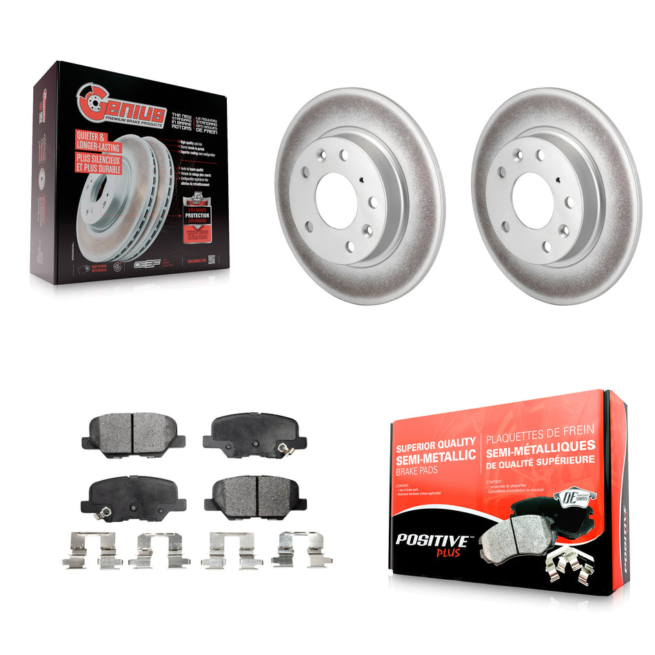 Rear Coated Disc Brake Rotors And Semi-Metallic Pads Kit For Mazda 3 Sport KGF-101557