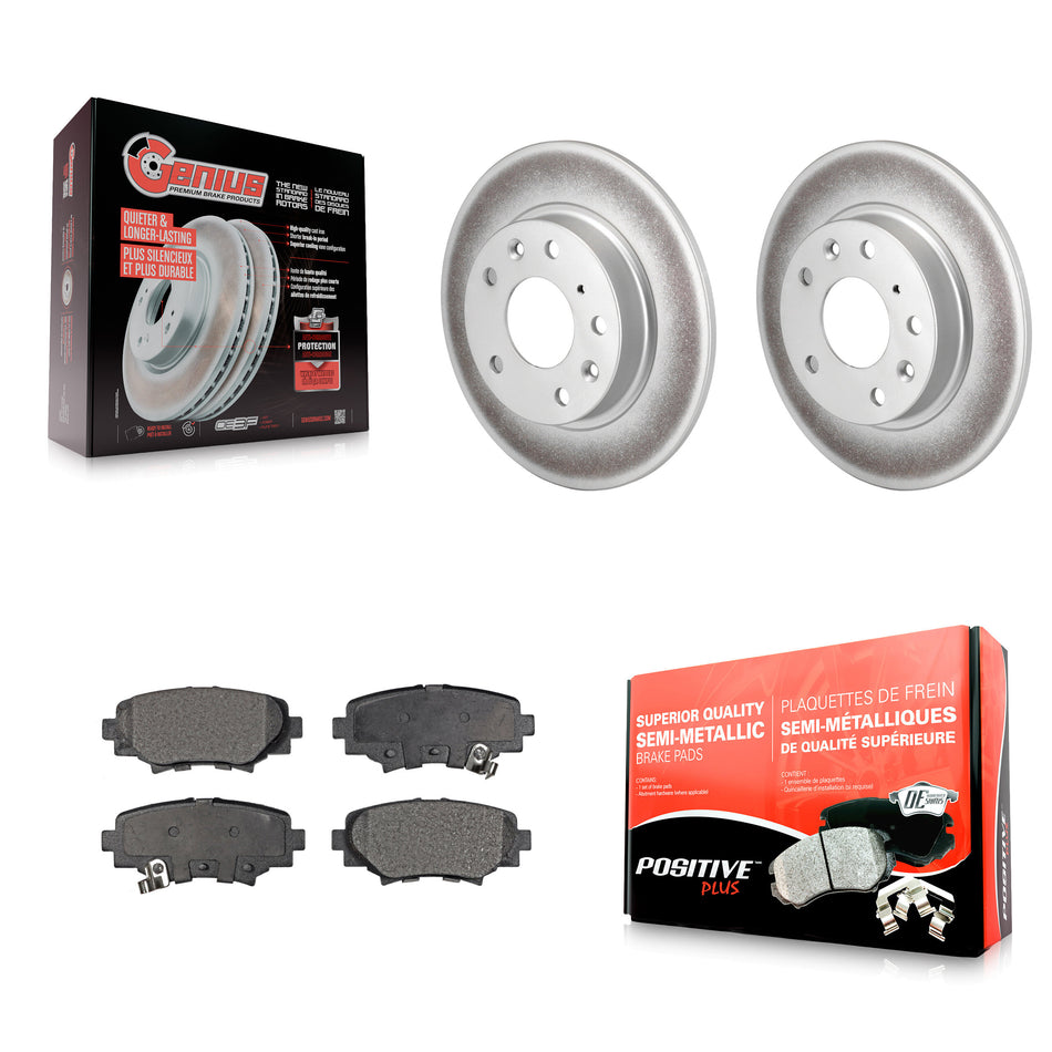 Rear Coated Disc Brake Rotors And Semi-Metallic Pads Kit For Mazda 3 Sport KGF-101558