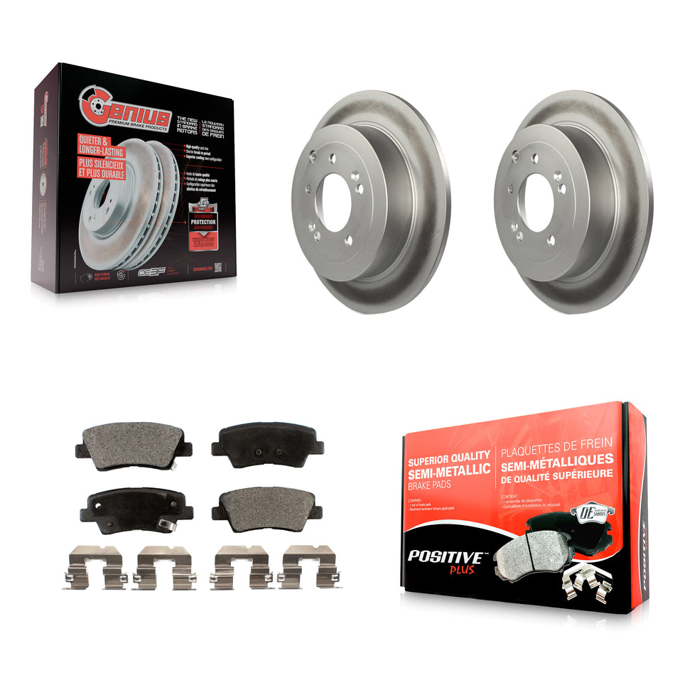 Rear Coated Disc Brake Rotors And Semi-Metallic Pads Kit For Hyundai Tucson Kia Sportage KGF-101569