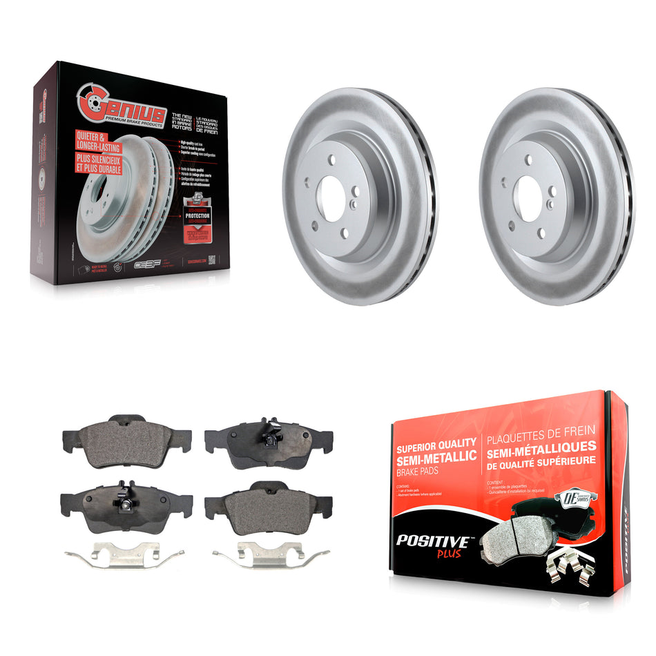 Rear Coated Disc Brake Rotors And Semi-Metallic Pads Kit For Mercedes-Benz S550 SL550 CL550 S600 S350 S400 CL600 S450 KGF-101581