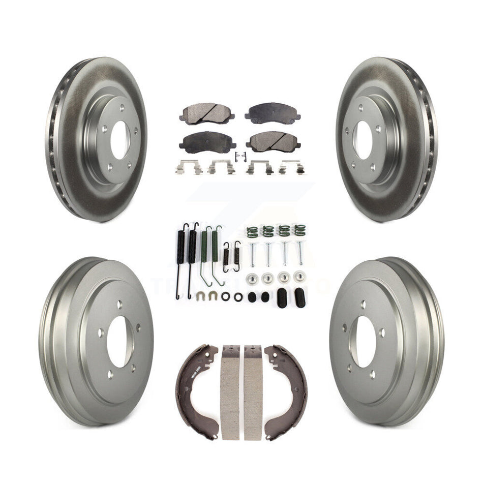 Front Rear Coated Disc Brake Rotors Semi-Metallic Pads And Drum Kit (7Pc) For Jeep Patriot Compass Dodge Caliber Chrysler Sebring Avenger KGF-101605