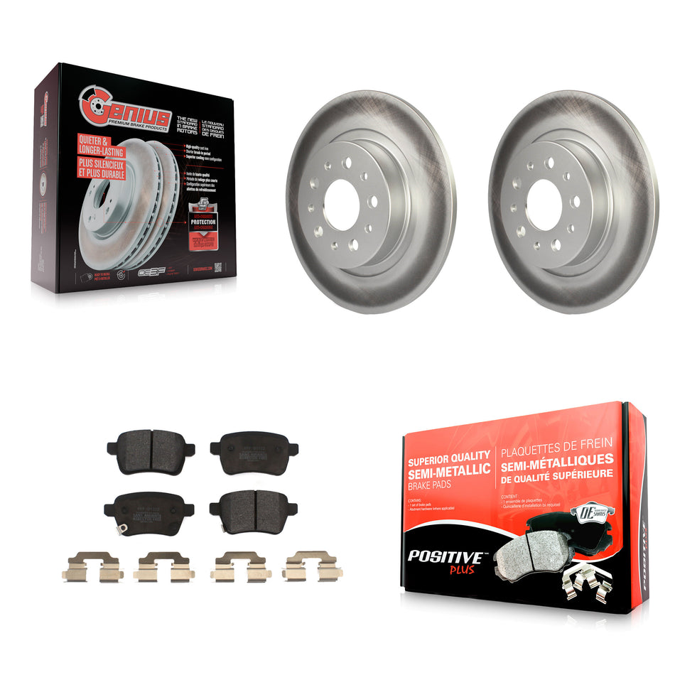 Rear Coated Disc Brake Rotors And Semi-Metallic Pads Kit For 2014-2020 Fiat 500L KGF-101658
