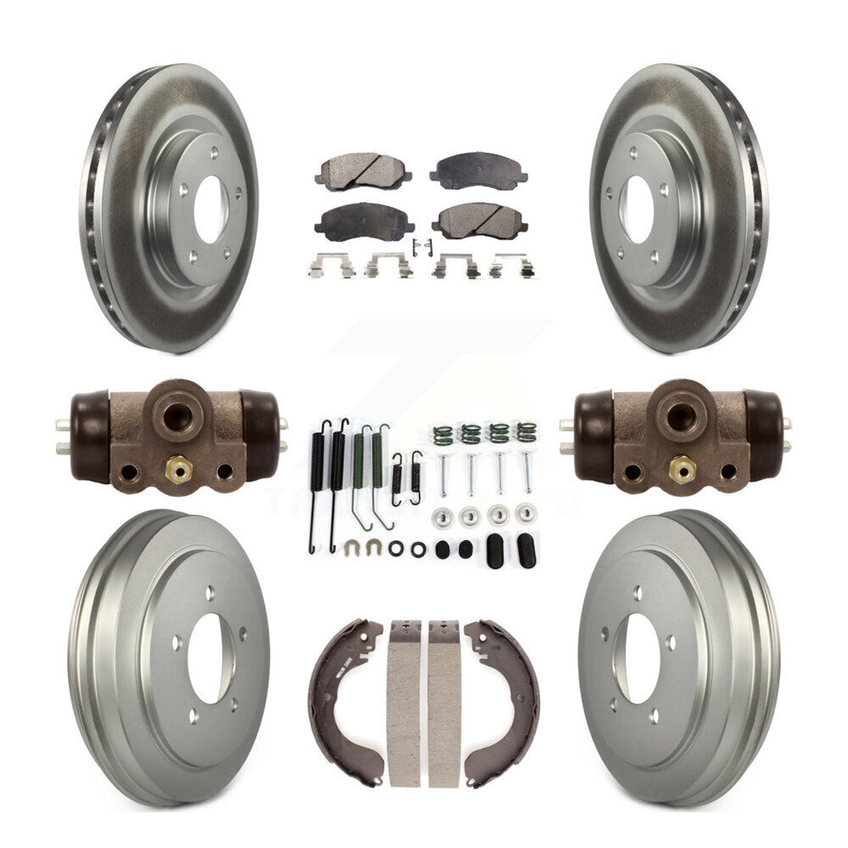 Front Rear Coated Disc Brake Rotors Semi-Metallic Pads And Drum Kit (9Pc) For Jeep Patriot Compass Dodge Caliber Chrysler Sebring Avenger KGF-101755