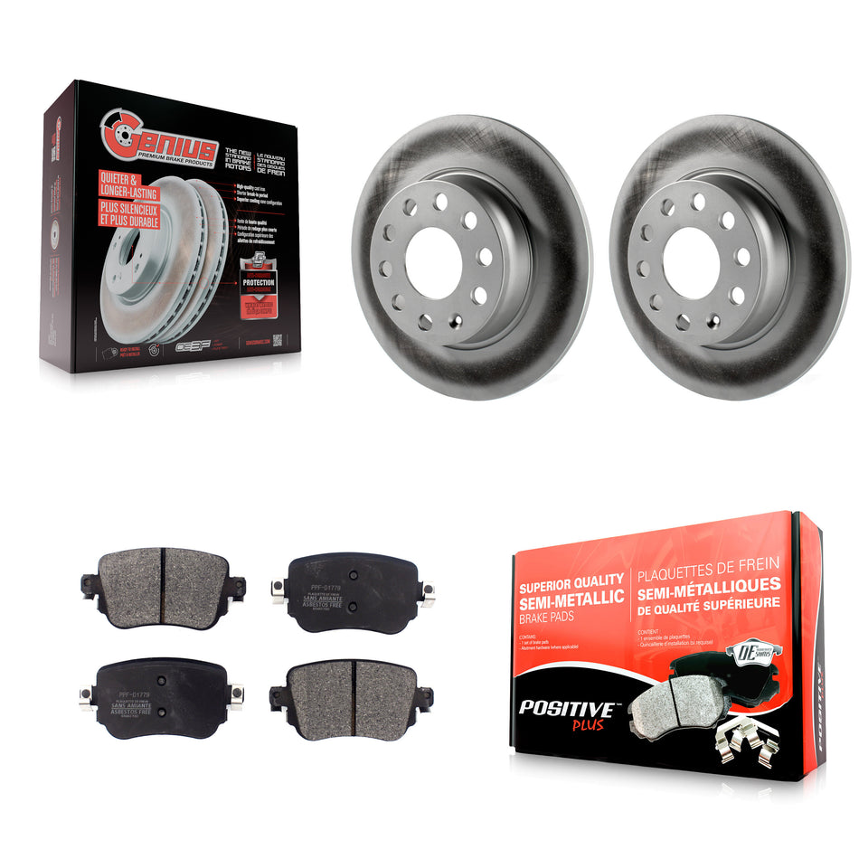 Rear Coated Disc Brake Rotors And Semi-Metallic Pads Kit For Volkswagen Passat GTI Golf SportWagen Alltrack KGF-101775