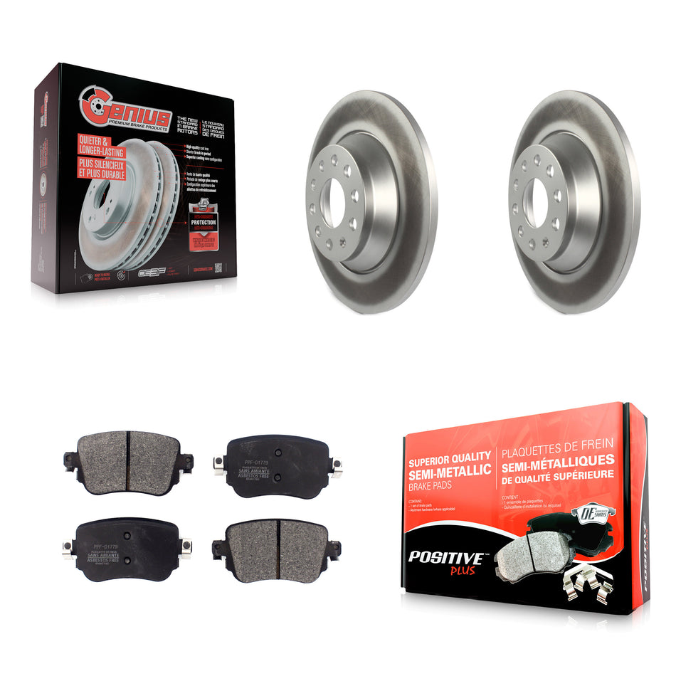 Rear Coated Disc Brake Rotors And Semi-Metallic Pads Kit For 2016-2018 Audi Q3 Quattro KGF-101784