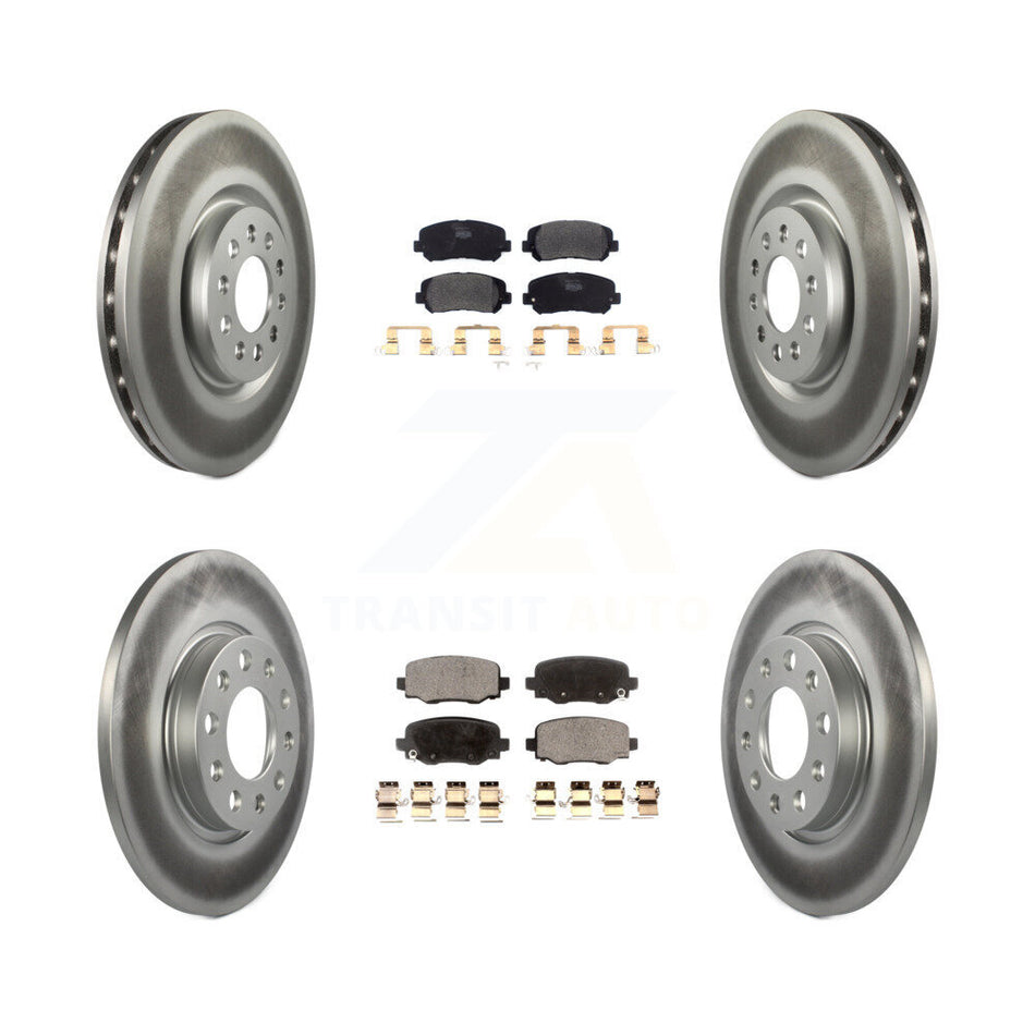Front Rear Coated Disc Brake Rotors And Semi-Metallic Pads Kit For Jeep Cherokee Chrysler 200 KGF-101791
