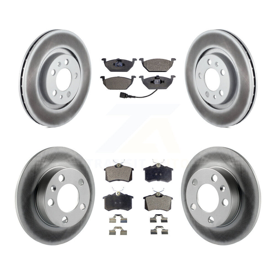 Front Rear Coated Disc Brake Rotors And Semi-Metallic Pads Kit For 2007-2010 Volkswagen Beetle With 280mm Diameter Rotor KGF-101792