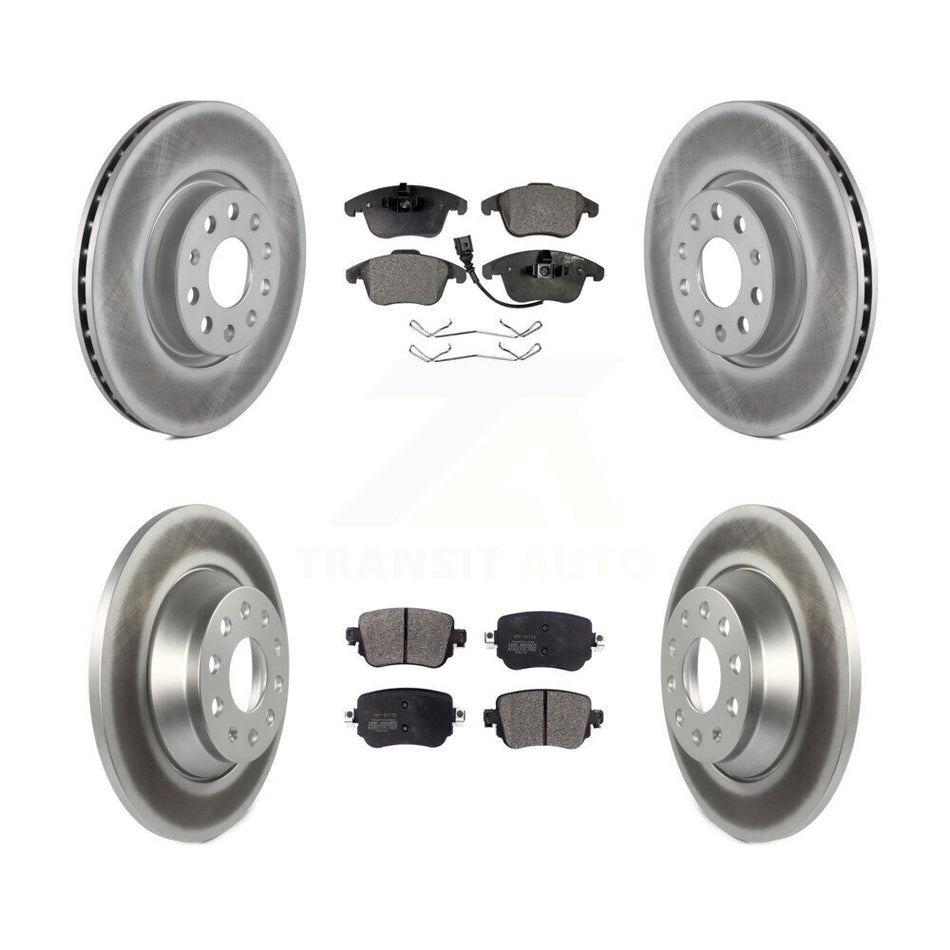 Front Rear Coated Disc Brake Rotors And Semi-Metallic Pads Kit For 2016-2018 Audi Q3 Quattro KGF-101797