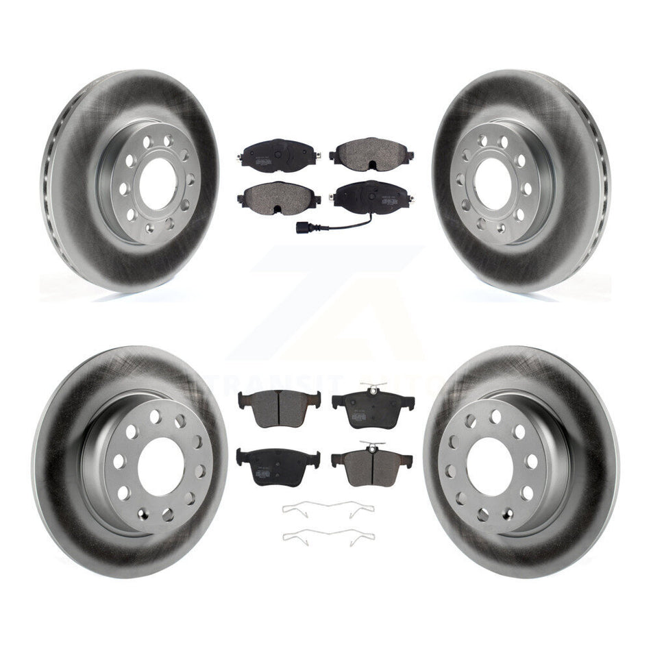 Front Rear Coated Disc Brake Rotors And Semi-Metallic Pads Kit For Audi A3 Quattro Volkswagen e-Golf KGF-101802