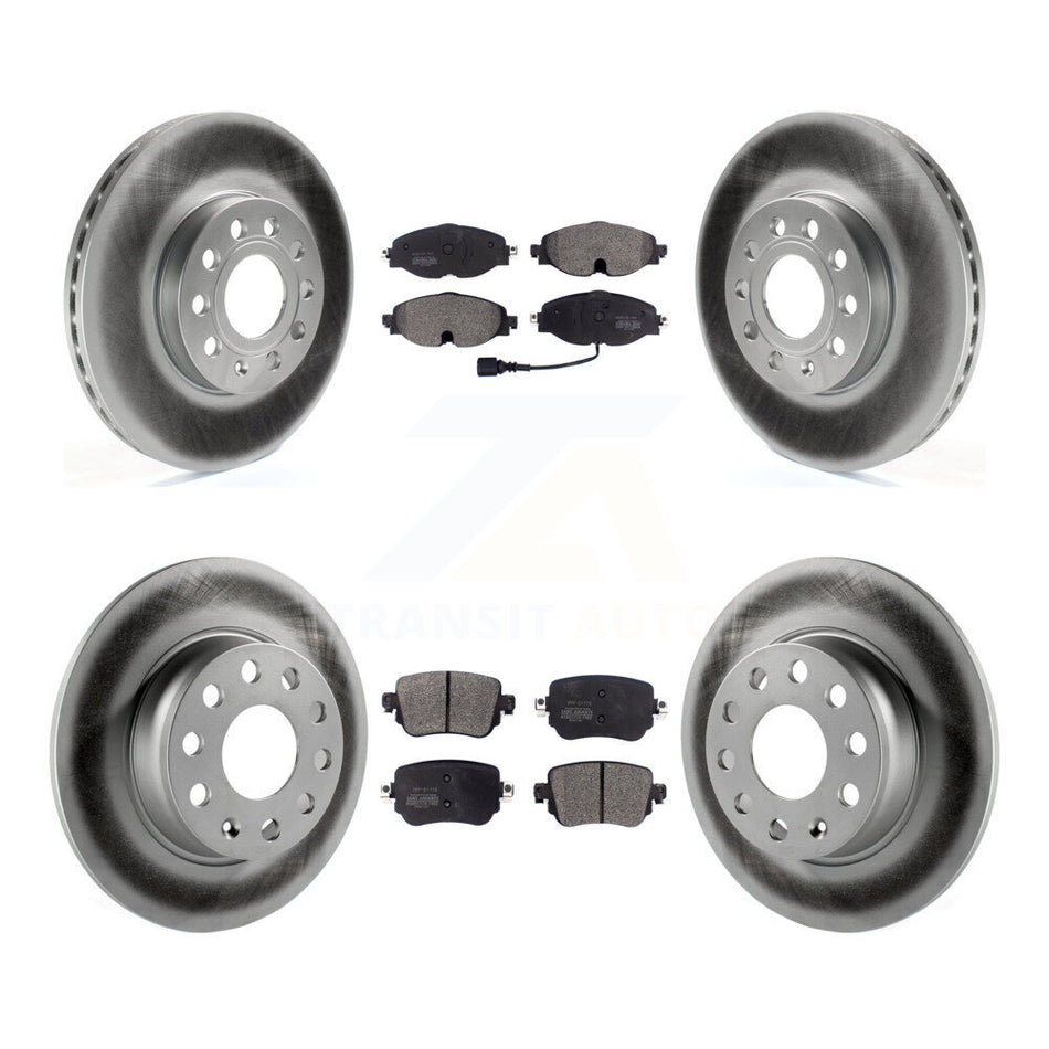 Front Rear Coated Disc Brake Rotors And Semi-Metallic Pads Kit For Volkswagen Golf SportWagen KGF-101803