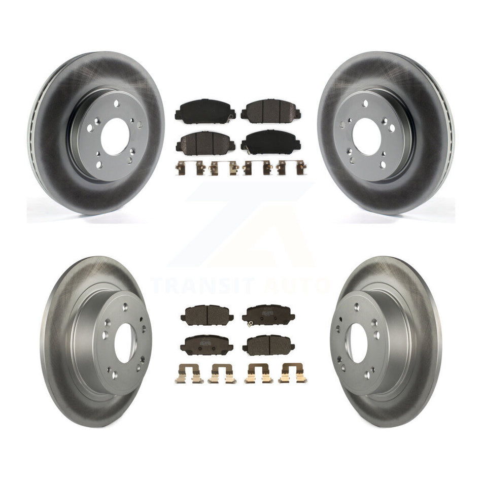Front Rear Coated Disc Brake Rotors And Semi-Metallic Pads Kit For 2016-2022 Honda HR-V KGF-101815