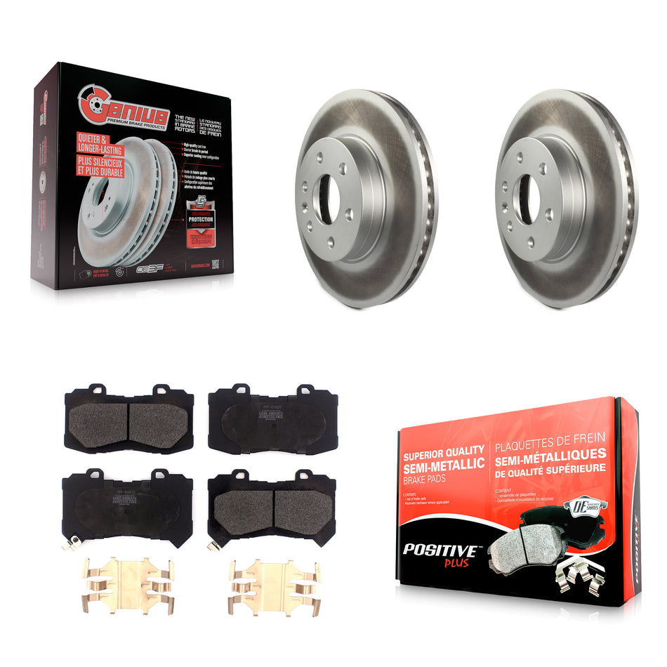 Front Coated Disc Brake Rotors And Semi-Metallic Pads Kit For 2015-2020 Chevrolet Colorado GMC Canyon KGF-101842