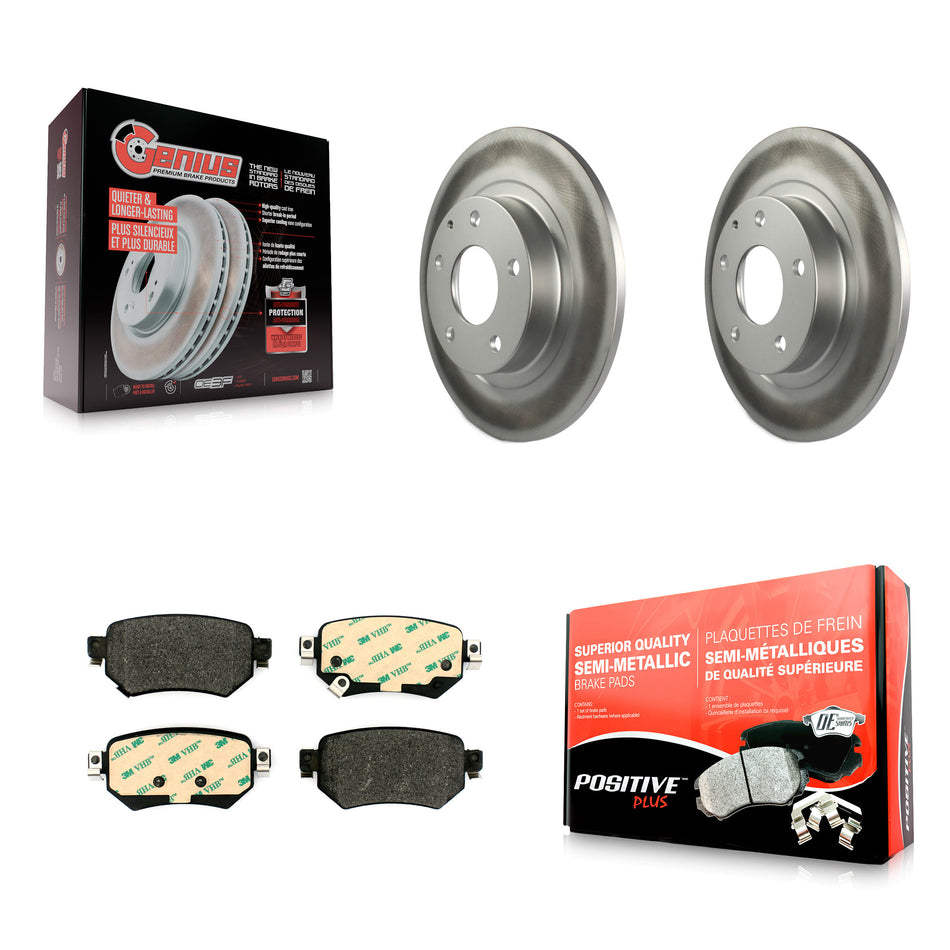 Rear Coated Disc Brake Rotors And Semi-Metallic Pads Kit For 2016-2021 Mazda 6 KGF-101853