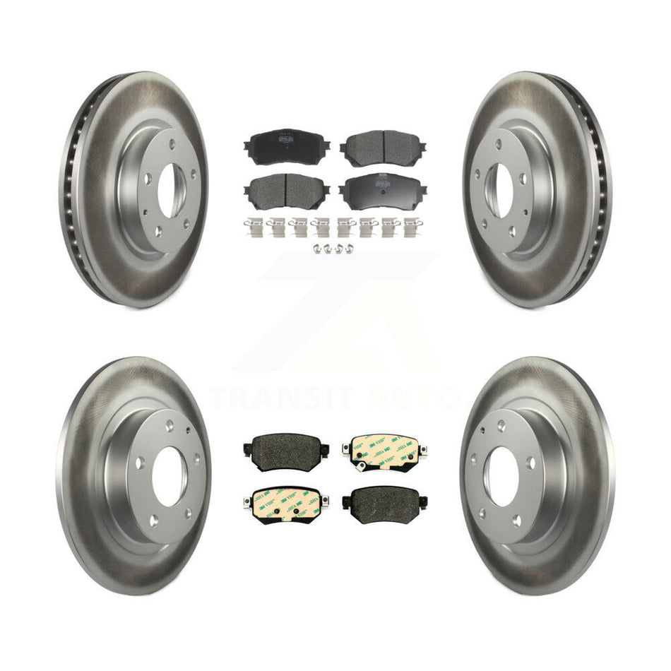 Front Rear Coated Disc Brake Rotors And Semi-Metallic Pads Kit For 2016-2018 Mazda 6 KGF-101854