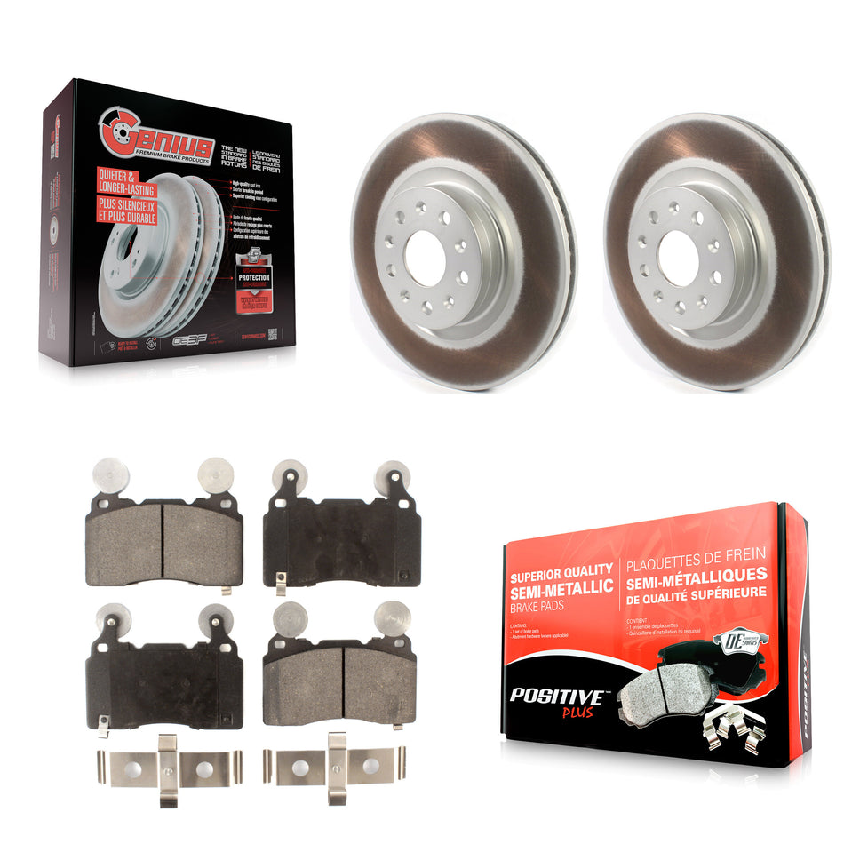 Front Coated Disc Brake Rotors And Semi-Metallic Pads Kit For Cadillac CTS Chevrolet Camaro CT6 KGF-101879