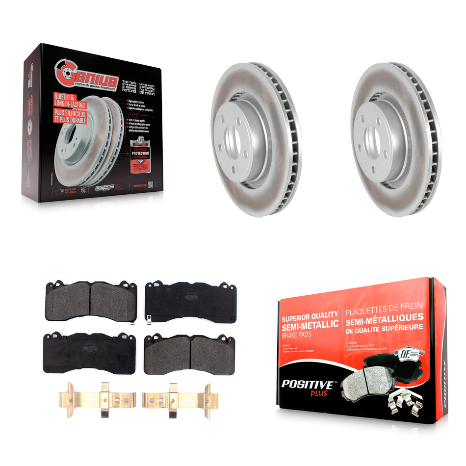 Front Coated Disc Brake Rotors And Semi-Metallic Pads Kit For 2015 Ford Mustang V6 With Brembo Brakes KGF-101888