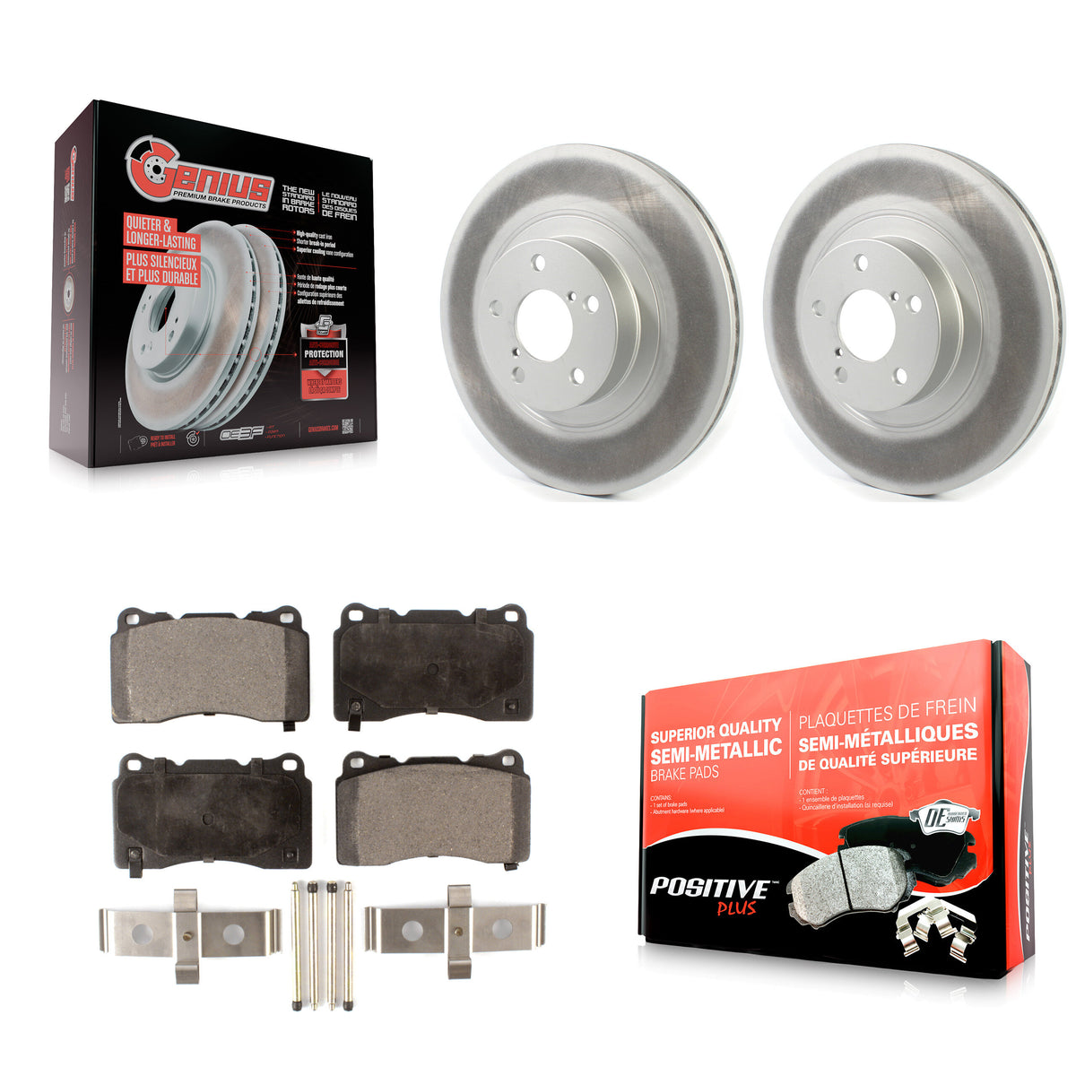 Front Coated Brake Rotor & Semi-Metallic Pad Kit For 2019 Toyota 86 Without Brembo Brakes KGF-101897