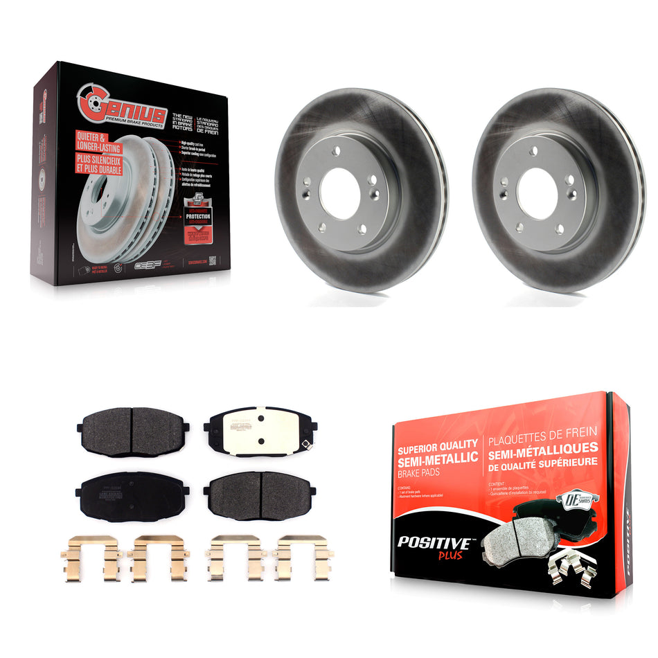 Front Coated Disc Brake Rotors And Semi-Metallic Pads Kit For Kia Soul Hyundai Kona Forte Elantra GT Seltos Forte5 KGF-101903