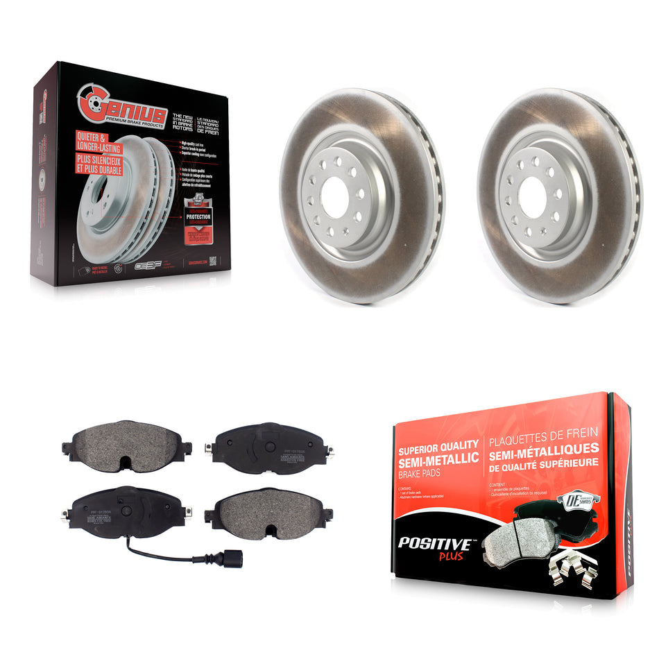 Front Coated Disc Brake Rotors And Semi-Metallic Pads Kit For Volkswagen Golf Audi A3 Quattro KGF-101912