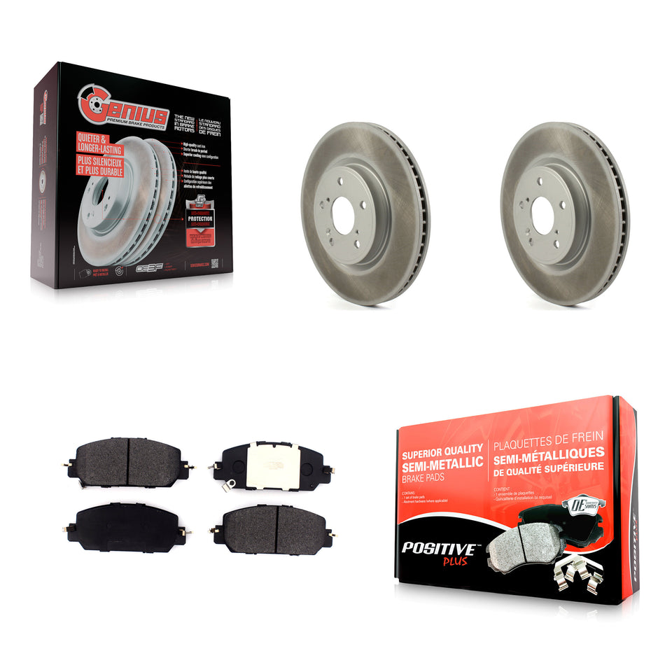 Front Coated Disc Brake Rotors And Semi-Metallic Pads Kit For Honda CR-V KGF-101923