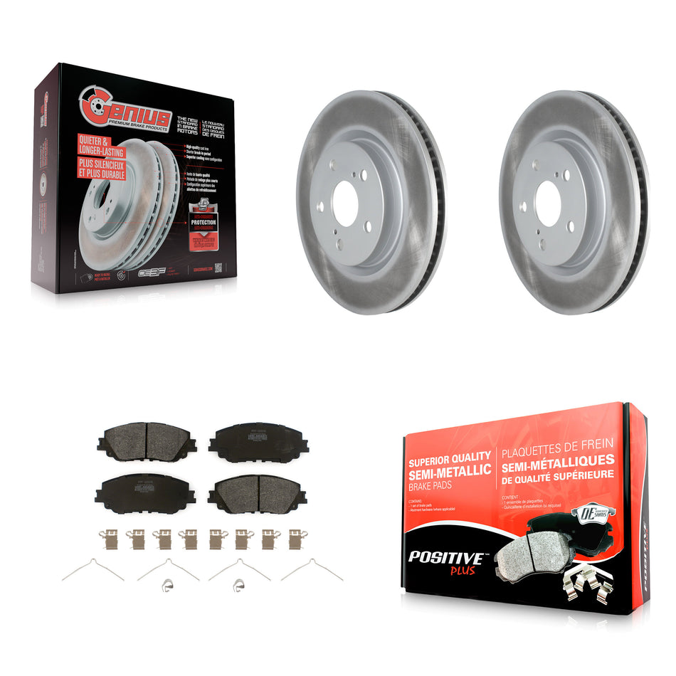 Front Coated Disc Brake Rotors And Semi-Metallic Pads Kit For Toyota Camry RAV4 Lexus ES350 Avalon ES300h UX250h UX200 C-HR ES250 Venza KGF-101925