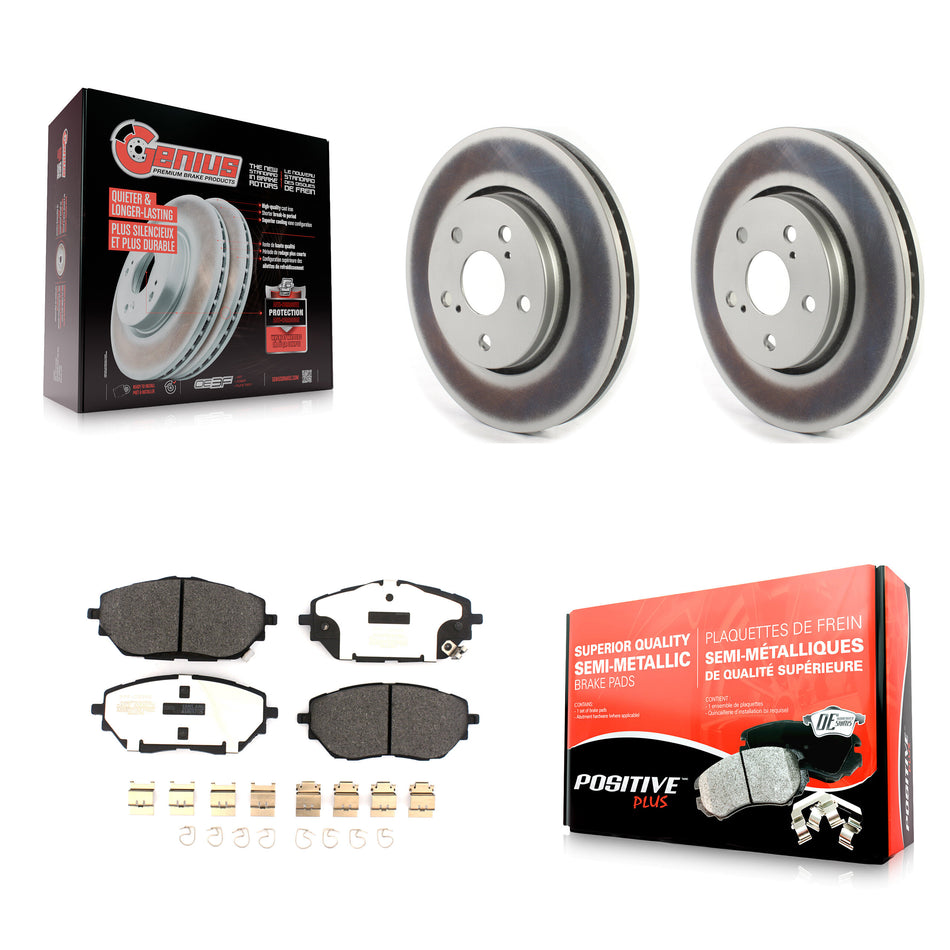 Front Coated Disc Brake Rotors And Semi-Metallic Pads Kit For Toyota C-HR KGF-101931